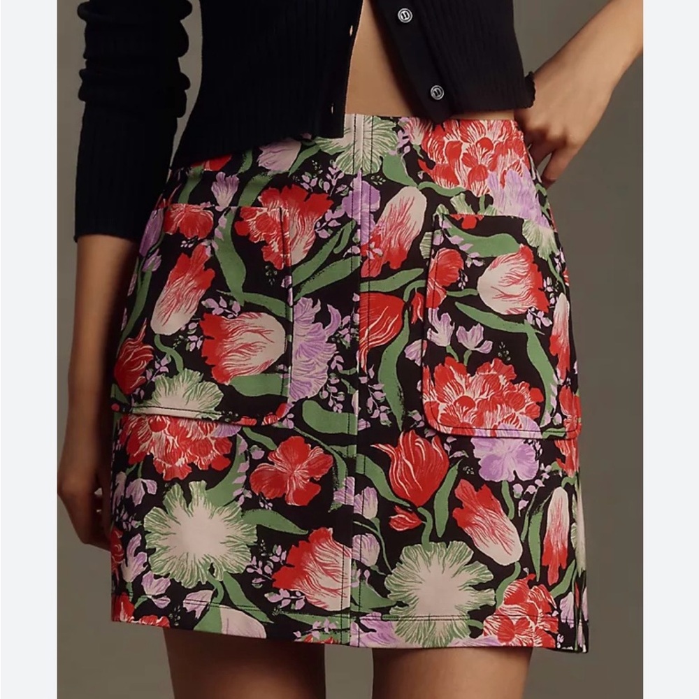 Floral Print Mini Skirt
